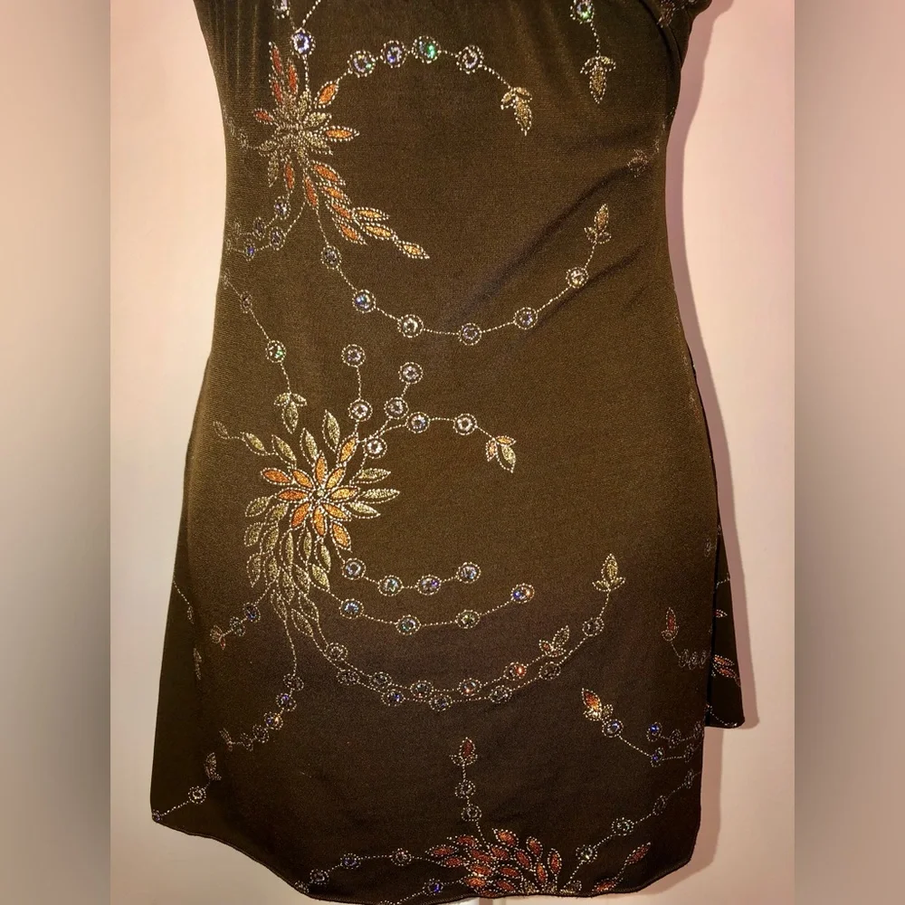 A. Byer  Glittered Floral decorated Halter Top - Picture 7 of 9